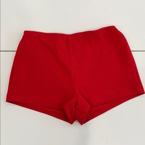Red Zipper Back Shorts